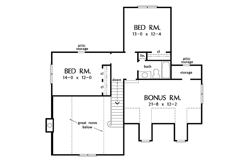 Home Plan - Floor Plan - Upper Floor for Country House Plan #929-515 - 3 bed, 2.5 bath
