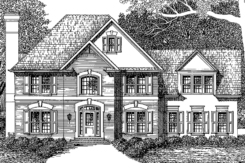 Home Plan - Exterior - Front Elevation 3 for Colonial House Plan #129-166 - 4 bed, 2.5 bath