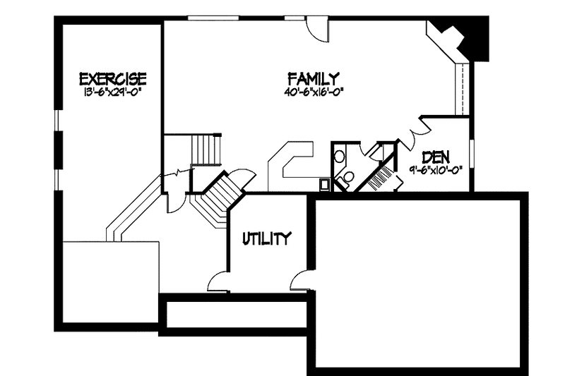 Dream House Plan - Floor Plan - Lower Floor for Bungalow House Plan #51-794 - 4 bed, 2.5 bath