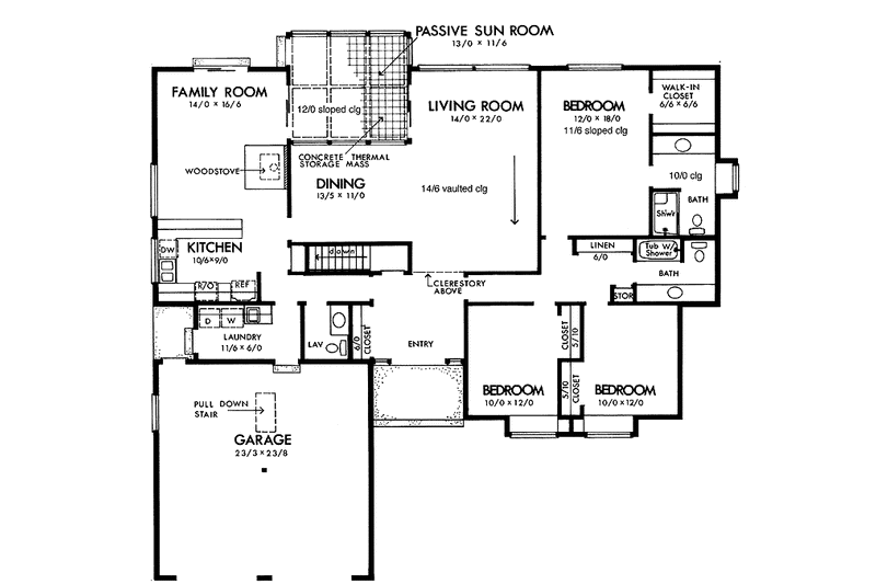 Home Plan - Floor Plan - Main Floor for Contemporary House Plan #320-799 - 3 bed, 2.5 bath