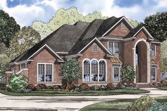 Exterior - Front Elevation 3 for Traditional House Plan #17-2899 - 5 bed, 5 bath