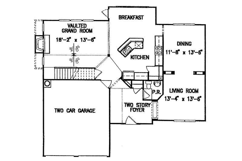 Home Plan - Floor Plan - Main Floor for Country House Plan #54-240 - 4 bed, 2.5 bath