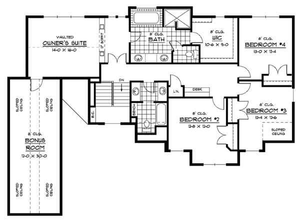 Home Plan - European Floor Plan - Upper Floor Plan #51-643