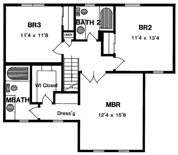 Home Plan - Country Floor Plan - Upper Floor Plan #316-183