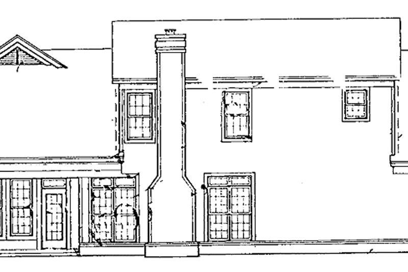 House Blueprint - Exterior - Rear Elevation for Colonial House Plan #952-65 - 4 bed, 2.5 bath