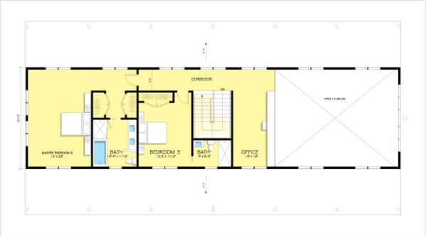 Home Plan - Modern Farmhouse style plan, modern design home, upper level floor plan