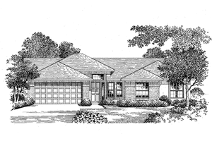 House Plan Design - Exterior - Front Elevation for Ranch House Plan #999-42 - 4 bed, 2 bath