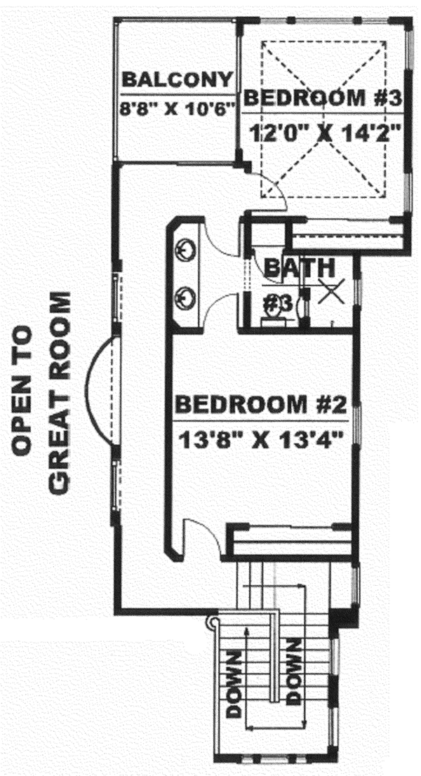House Plan Design - Mediterranean Floor Plan - Upper Floor Plan #1017-150
