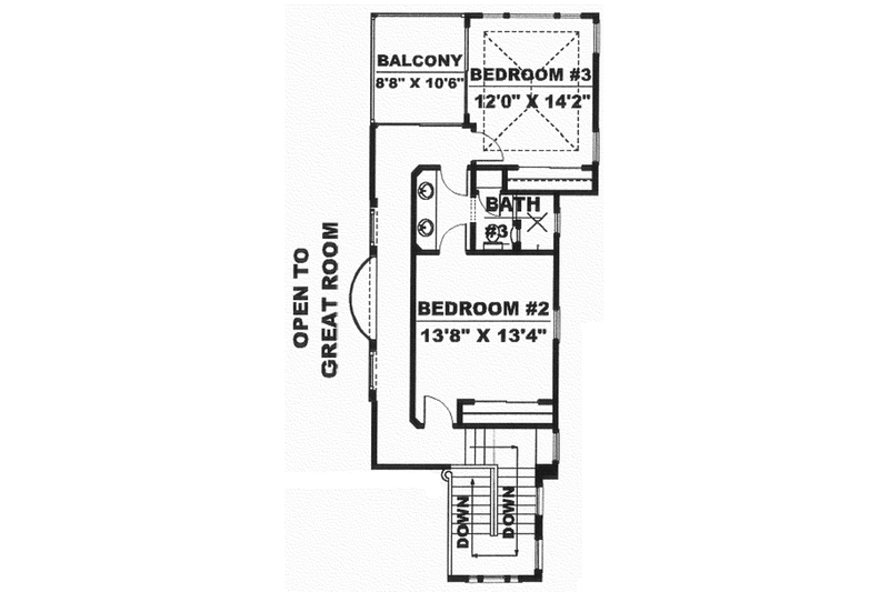 Home Plan - Floor Plan - Upper Floor for Mediterranean House Plan #1017-150 - 3 bed, 3 bath