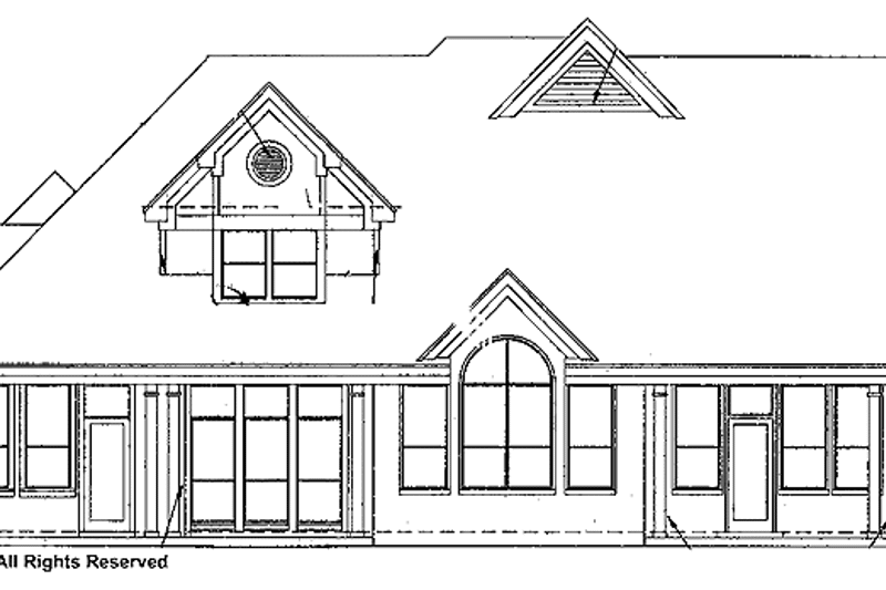 House Blueprint - Exterior - Rear Elevation for Traditional House Plan #952-21 - 4 bed, 3.5 bath