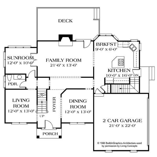 Dream House Plan - Traditional Floor Plan - Main Floor Plan #453-117