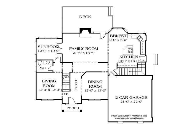 Home Plan - Floor Plan - Main Floor for Traditional House Plan #453-117 - 4 bed, 3.5 bath