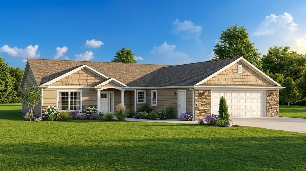 Exterior - Front Elevation 2 for Ranch House Plan #1064-46 - 3 bed, 2 bath