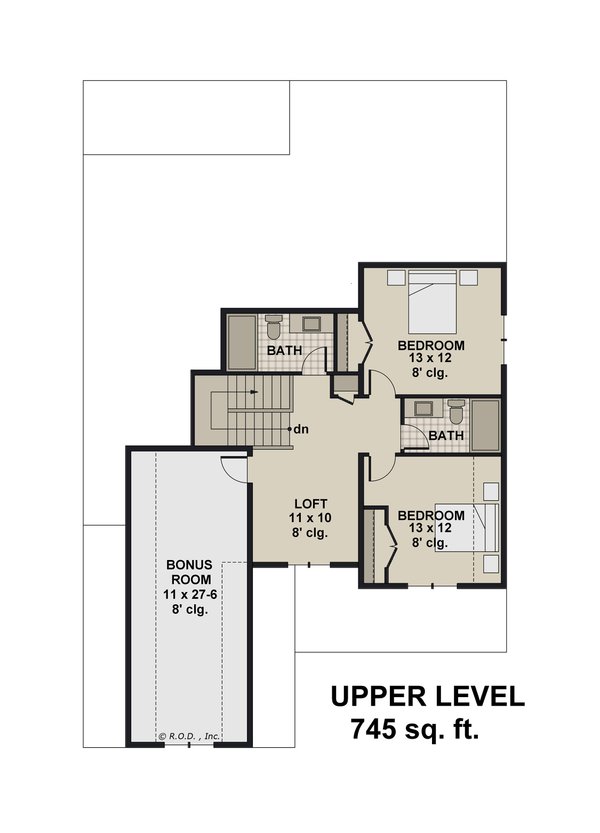 Farmhouse Floor Plan - Upper Floor Plan #51-1508