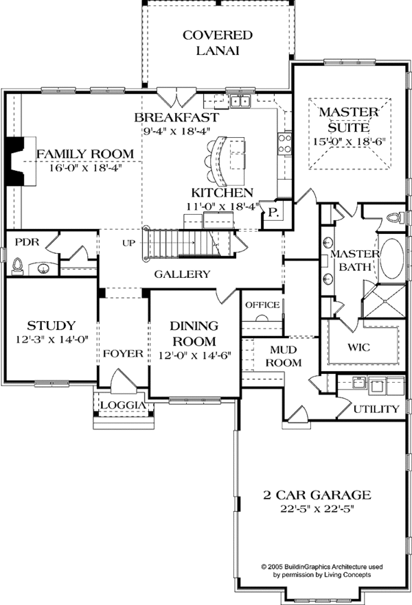 House Plan Design - European Floor Plan - Main Floor Plan #453-569