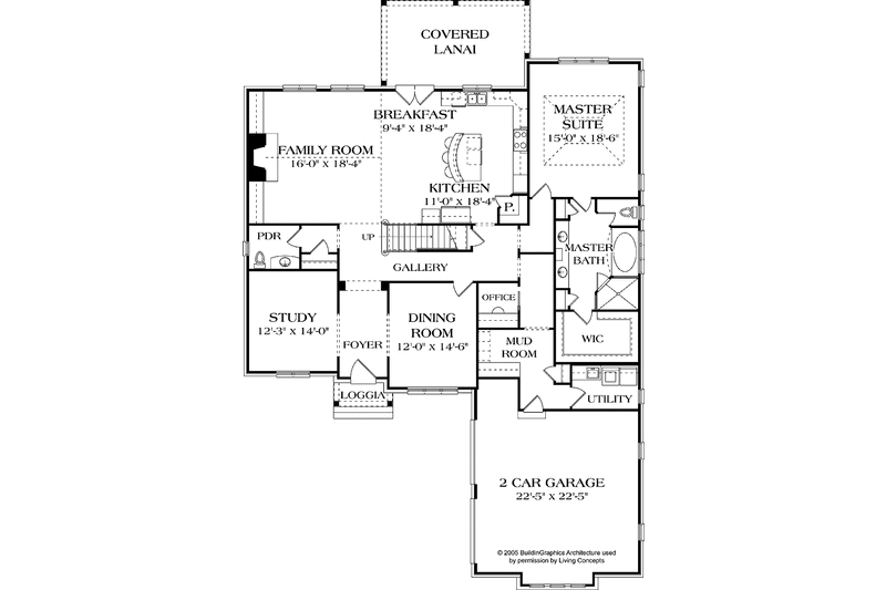Home Plan - Floor Plan - Main Floor for European House Plan #453-569 - 4 bed, 4.5 bath