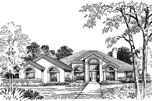 Dream House Plan - Mediterranean Exterior - Front Elevation Plan #417-501