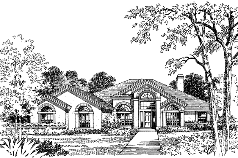 House Design - Mediterranean Exterior - Front Elevation Plan #417-501