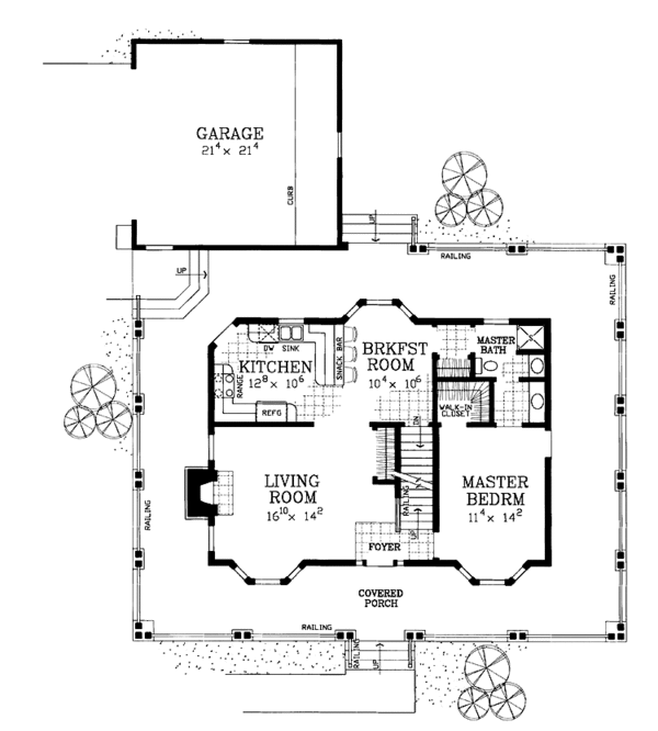 Architectural House Design - Victorian Floor Plan - Main Floor Plan #72-1131