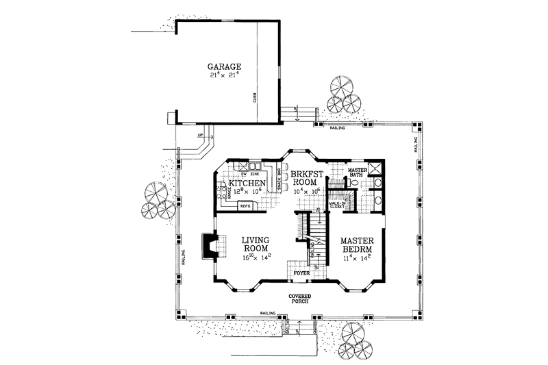 House Plan Design - Floor Plan - Main Floor for Victorian House Plan #72-1131 - 3 bed, 2 bath
