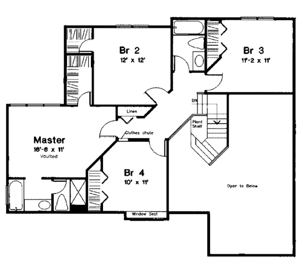 Home Plan - Contemporary Floor Plan - Upper Floor Plan #300-133