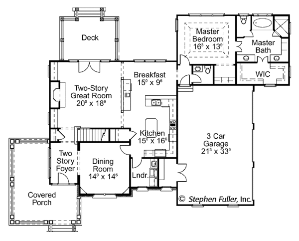 House Plan Design - Colonial Floor Plan - Main Floor Plan #429-409