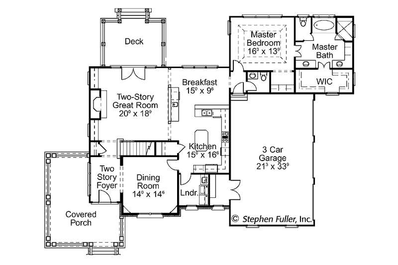 Home Plan - Floor Plan - Main Floor for Colonial House Plan #429-409 - 4 bed, 3.5 bath