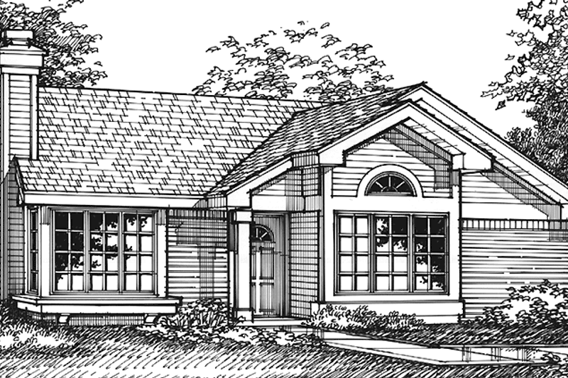 Architectural House Design - Prairie Exterior - Front Elevation Plan #320-1063