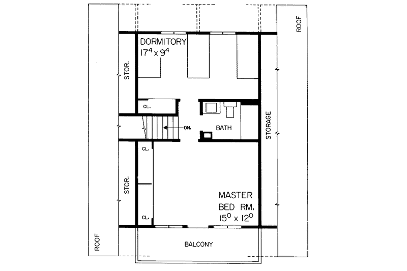 Home Plan - Floor Plan - Upper Floor for Contemporary House Plan #72-626 - 3 bed, 2 bath