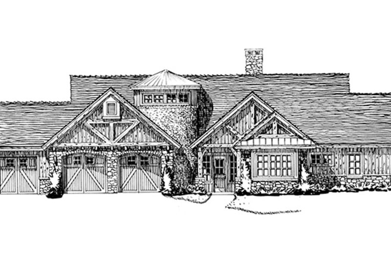 Architectural House Design - Exterior - Front Elevation 5 for Ranch House Plan #942-35 - 4 bed, 4.5 bath