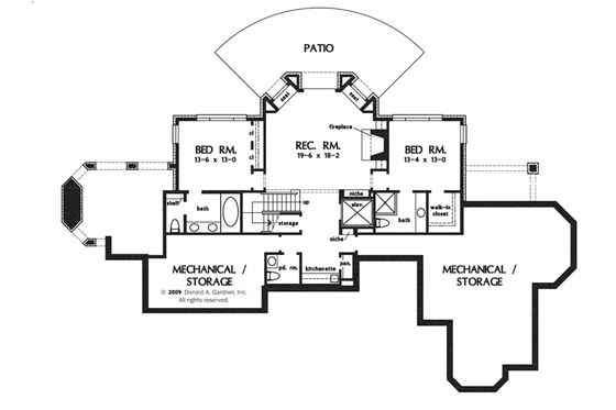 Floor Plan - Lower Floor for Tudor House Plan #929-947 - 4 bed, 4.5 bath