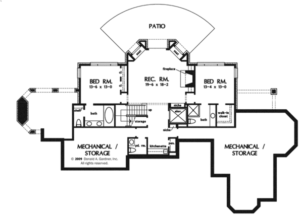 Architectural House Design - Tudor Floor Plan - Lower Floor Plan #929-947