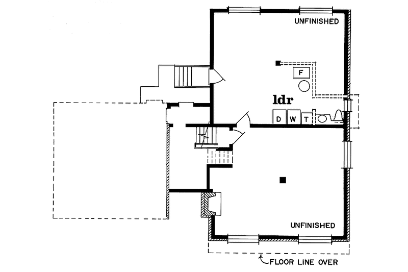Home Plan - Floor Plan - Lower Floor for Contemporary House Plan #47-668 - 3 bed, 1 bath
