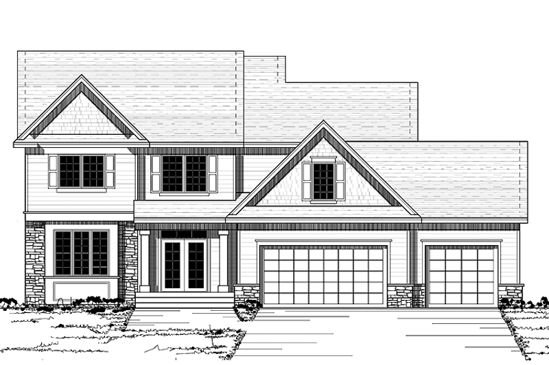 Home Plan - Exterior - Front Elevation 3 for European House Plan #51-646 - 4 bed, 2.5 bath