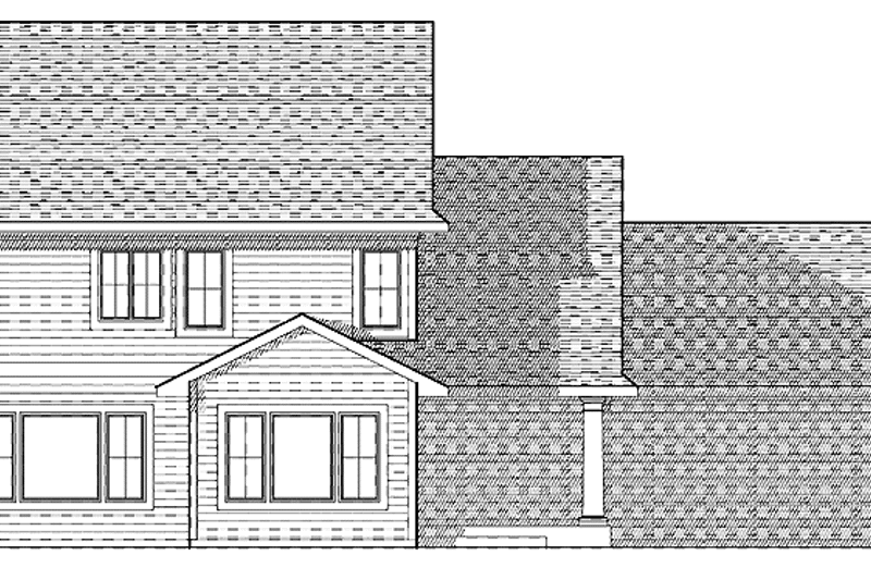 Architectural House Design - Exterior - Rear Elevation for Country House Plan #70-1379 - 4 bed, 2.5 bath