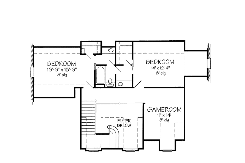 House Blueprint - Floor Plan - Upper Floor for Country House Plan #968-19 - 3 bed, 2.5 bath