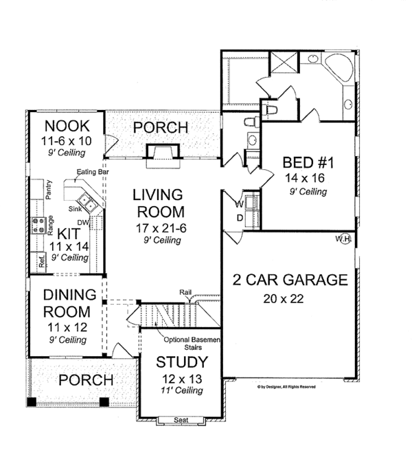 Home Plan - Traditional Floor Plan - Main Floor Plan #513-2109