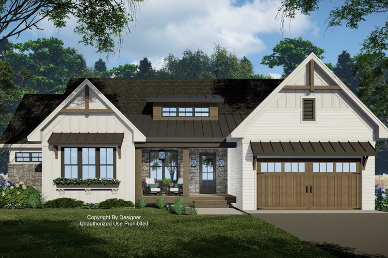 House Blueprint - Exterior - Front Elevation 3 for Farmhouse House Plan #51-1227 - 4 bed, 2 bath