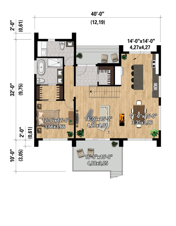 Cabin Floor Plan - Lower Floor Plan #25-4962