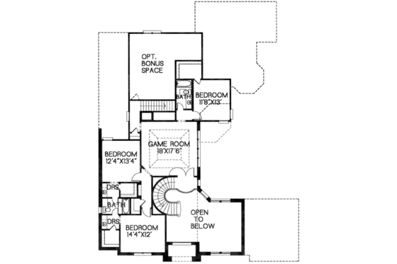 Floor Plan - Upper Floor for Traditional House Plan #141-109 - 4 bed, 4.5 bath