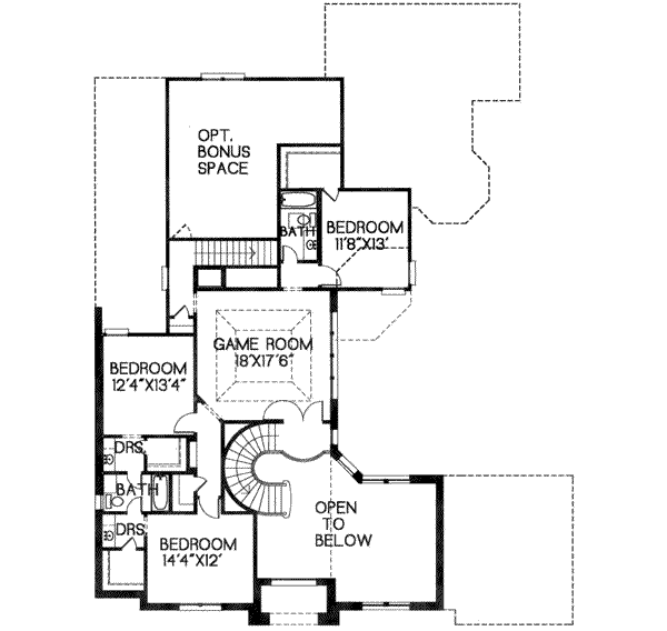 Traditional Floor Plan - Upper Floor Plan #141-109