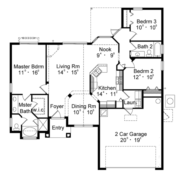 House Design - Mediterranean Floor Plan - Main Floor Plan #417-818