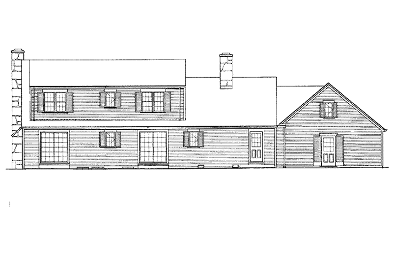 Home Plan - Exterior - Rear Elevation for Colonial House Plan #72-577 - 3 bed, 2 bath