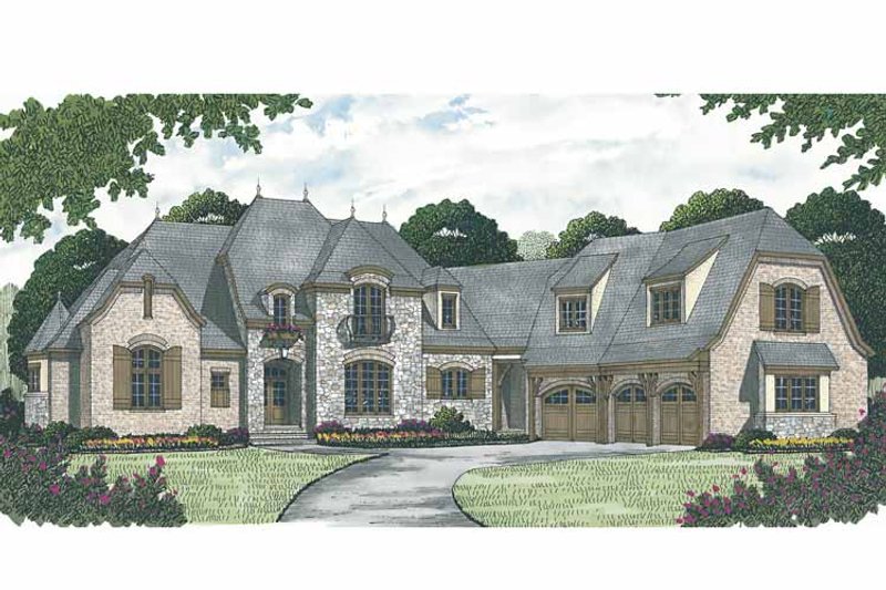 Dream House Plan - Exterior - Front Elevation 3 for European House Plan #453-599 - 4 bed, 4 bath