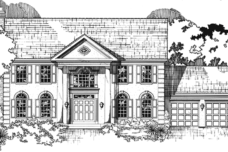 Home Plan - Colonial Exterior - Front Elevation Plan #953-14