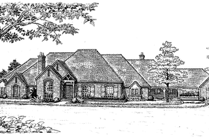 Home Plan - Exterior - Front Elevation for European House Plan #310-1057 - 4 bed, 4.5 bath