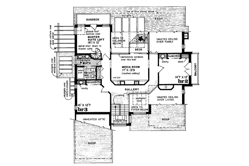 Home Plan - Floor Plan - Upper Floor for Contemporary House Plan #47-974 - 3 bed, 2.5 bath