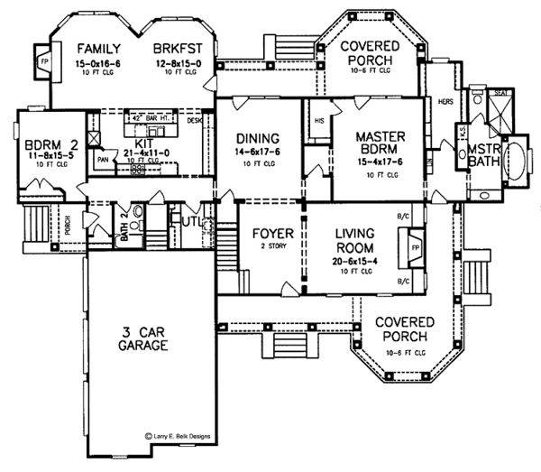 Architectural House Design - Victorian Floor Plan - Main Floor Plan #952-232