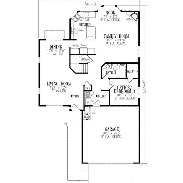 Adobe / Southwestern Floor Plan - Main Floor Plan #1-391