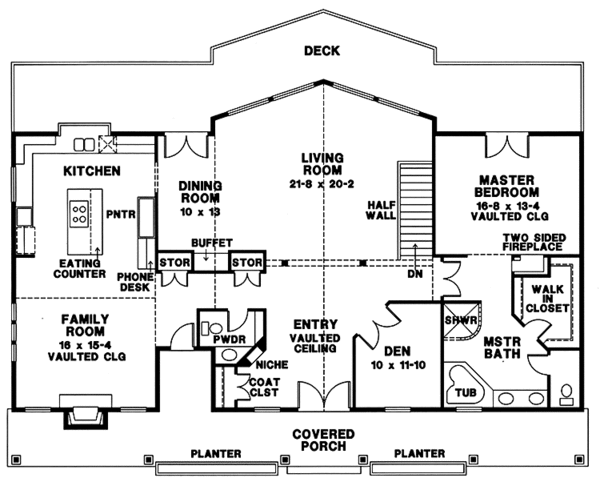 House Plan Design - Country Floor Plan - Main Floor Plan #966-75